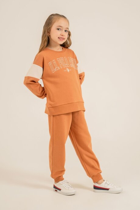 U.S. Polo Assn. Kız Çocuk Baskılı Sarı Uzun Kol Eşofman Takımı US2704-C-V2
