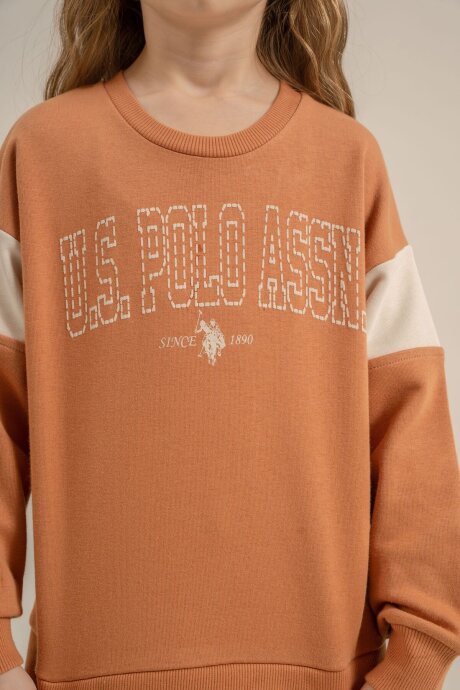 U.S. Polo Assn. Kız Çocuk Baskılı Sarı Uzun Kol Eşofman Takımı US2704-C-V2 - 3