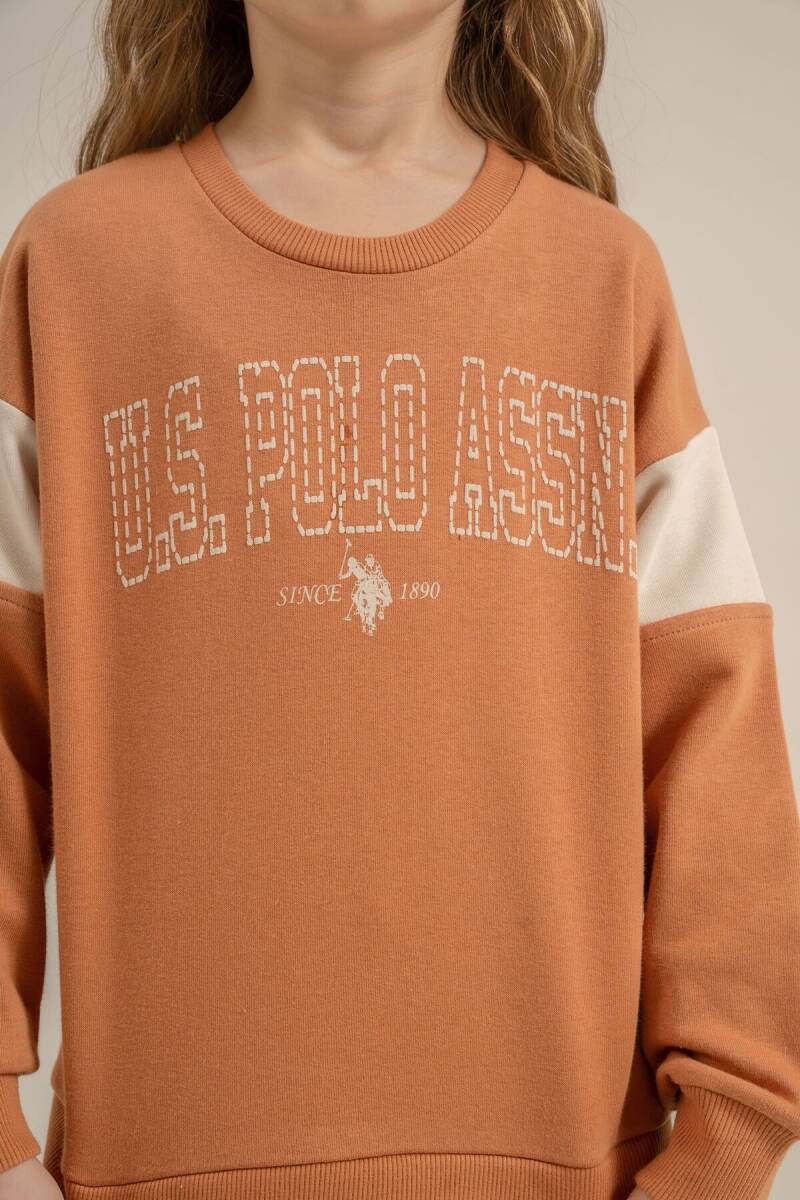 U.S. Polo Assn. Kız Çocuk Baskılı Sarı Uzun Kol Eşofman Takımı US2704-C-V2 - 3