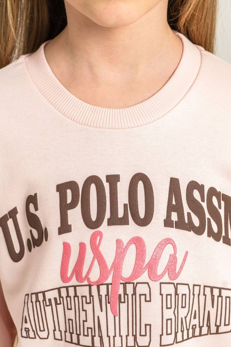 U.S. Polo Assn. Kız Çocuk Baskılı Turuncu Uzun Kol Eşofman Takımı US2714-C-V1 - 3