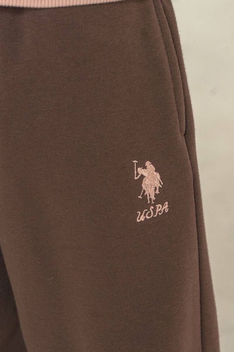 U.S. Polo Assn. Kız Çocuk Baskılı Turuncu Uzun Kol Eşofman Takımı US2714-C-V1 - 5