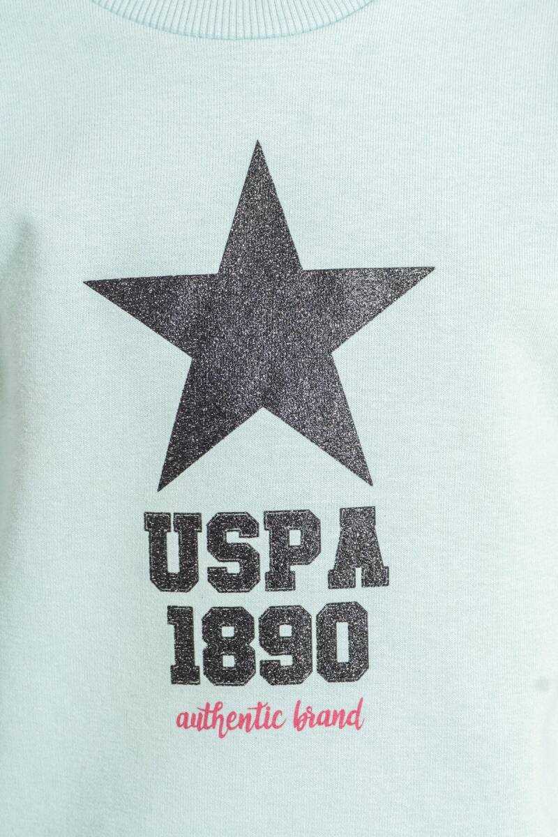 U.S. Polo Assn. Kız Çocuk Baskılı Yeşil Uzun Kol Eşofman Takımı US2719-C-V3 - 3
