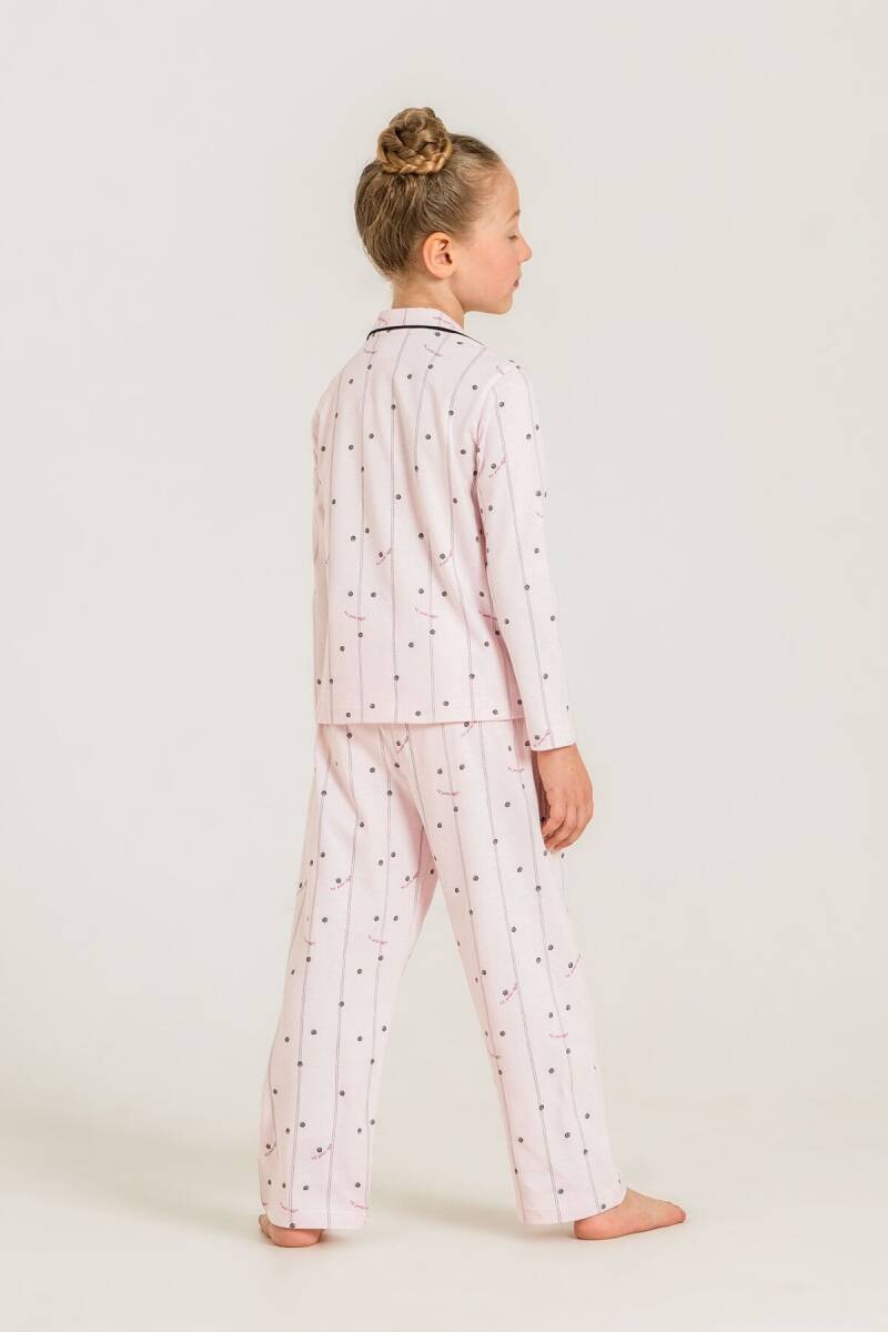U.S. Polo Assn. Kız Çocuk Nakışlı Gömlek Pembe Uzun Kol Pijama Takımı US2726-C-V2 - 4