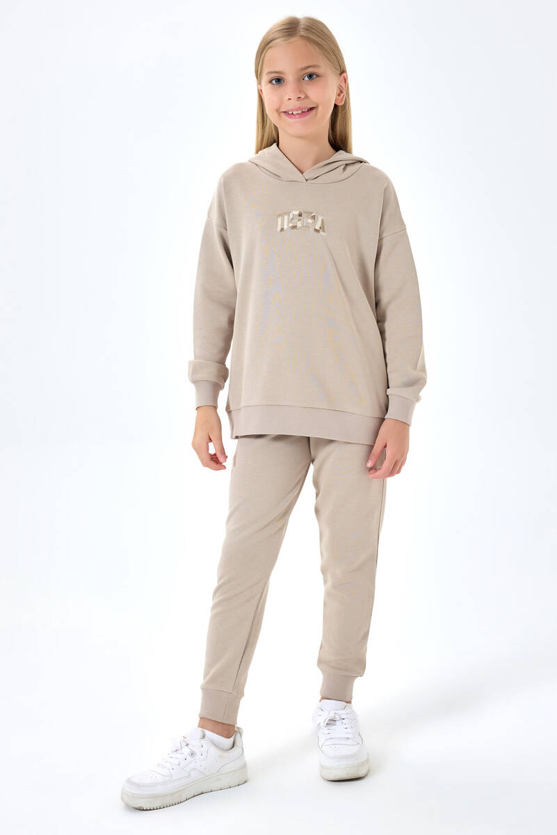 US Polo Assn Kız Çocuk Krem Eşofman Takım US Polo Assn Kız Çocuk Krem Eşofman Takım