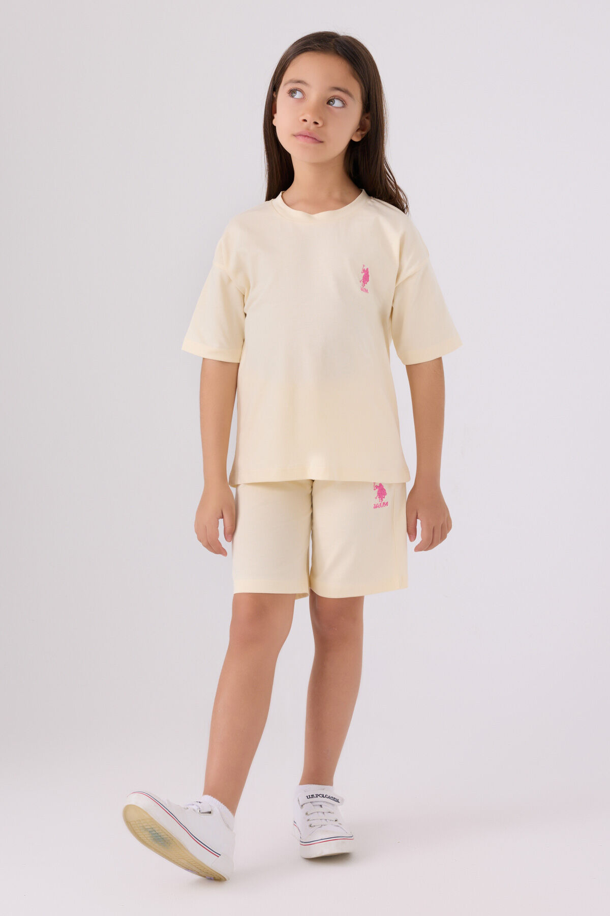 U.S. Polo Assn Kız Çocuk Sarı Bermuda Takım