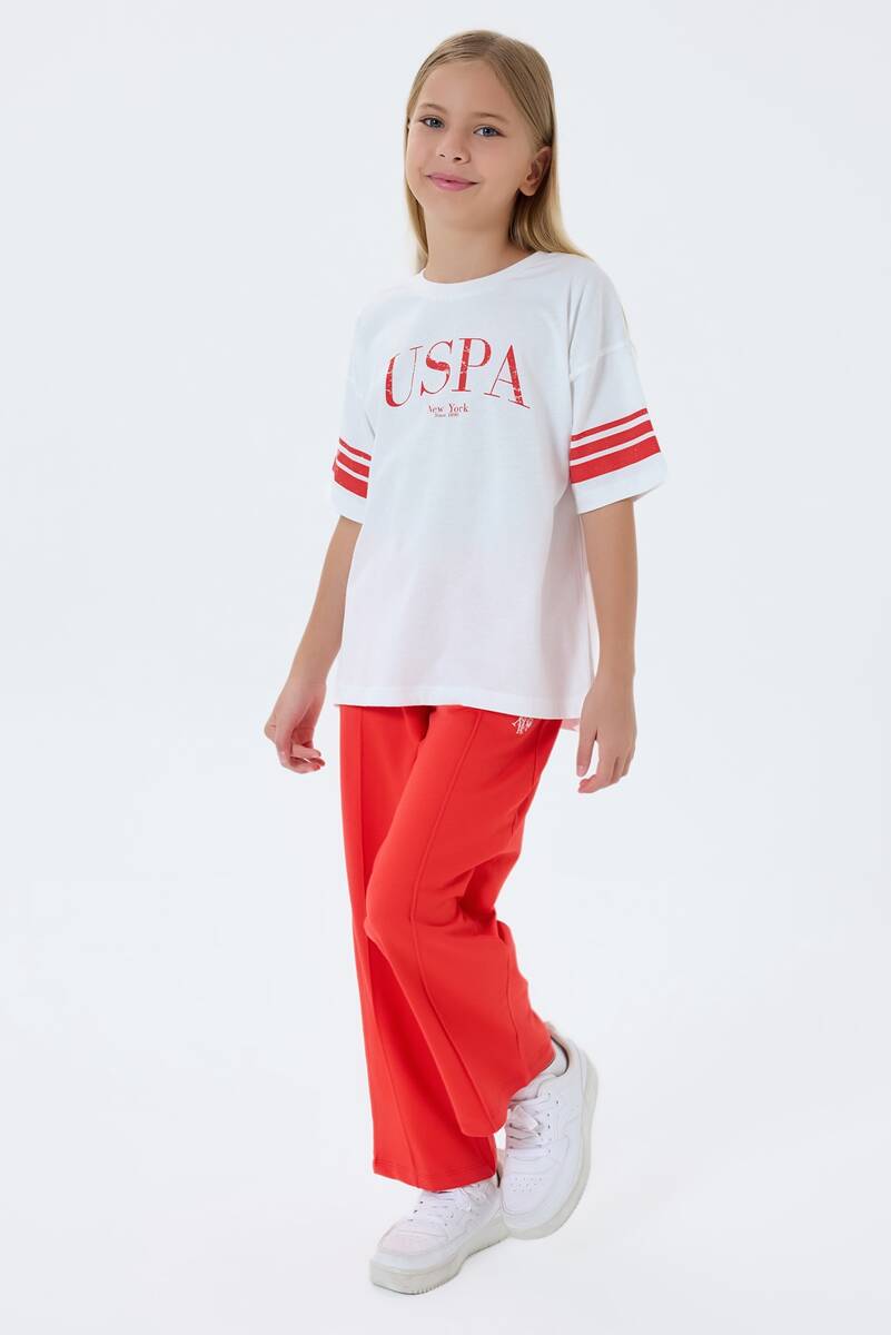 U.S. Polo Assn. Kız Çocuk Turuncu Pijama Takım