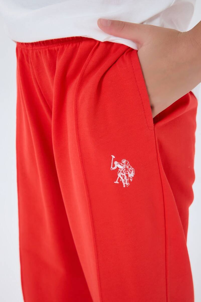 U.S. Polo Assn. Kız Çocuk %100 Pamuk Bisiklet Yaka Nakışlı Yazlık Regular Fit Turuncu Pijama Takımı US2525-C-V1 - 3