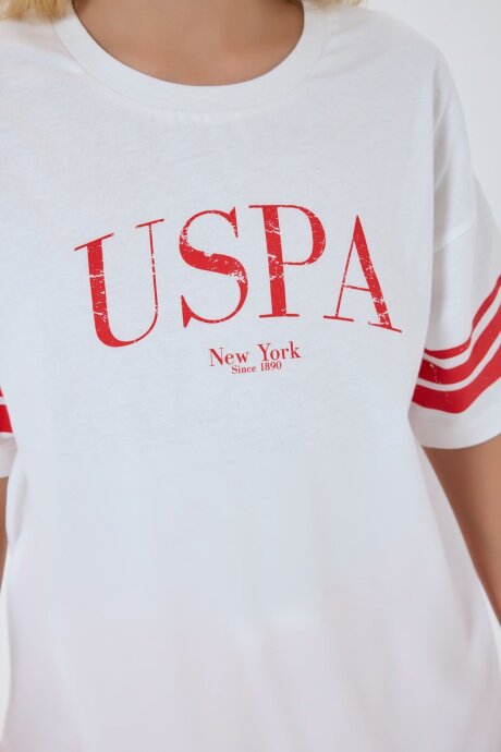 U.S. Polo Assn. Kız Çocuk %100 Pamuk Bisiklet Yaka Nakışlı Yazlık Regular Fit Turuncu Pijama Takımı US2525-C-V1 - 5