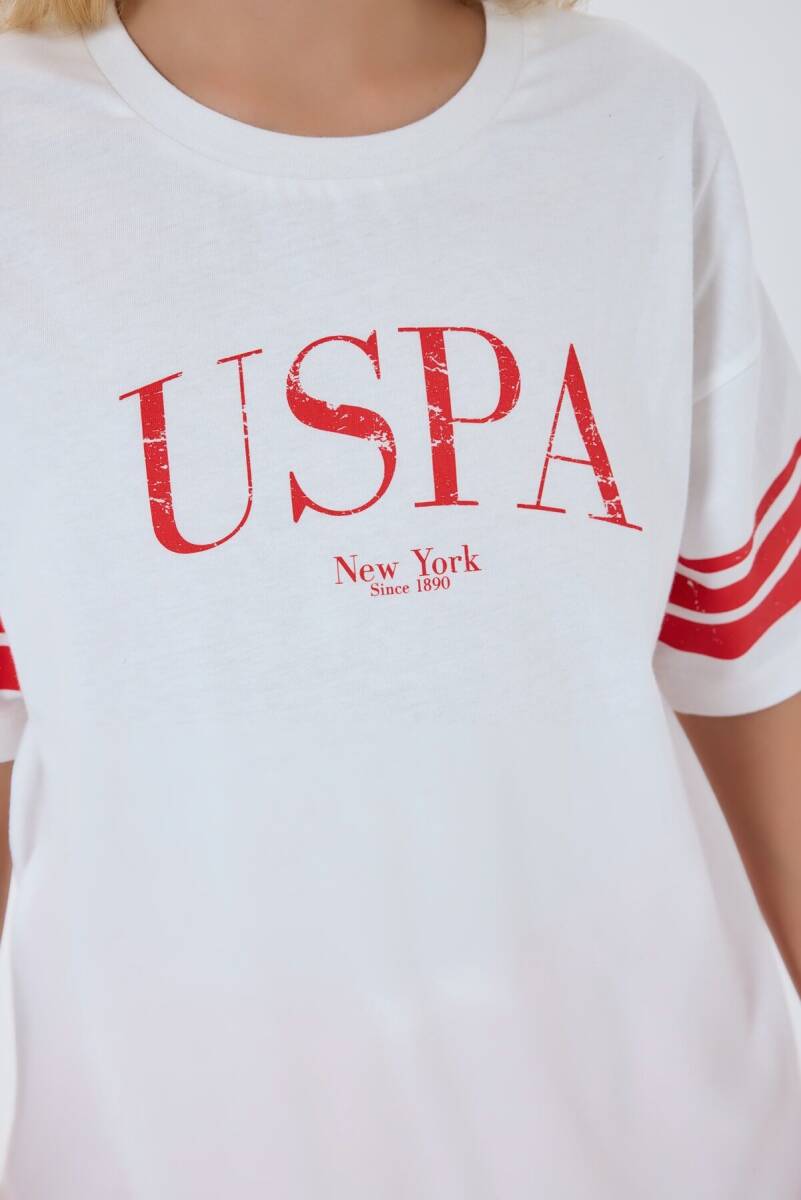 U.S. Polo Assn. Kız Çocuk %100 Pamuk Bisiklet Yaka Nakışlı Yazlık Regular Fit Turuncu Pijama Takımı US2525-C-V1 - 5