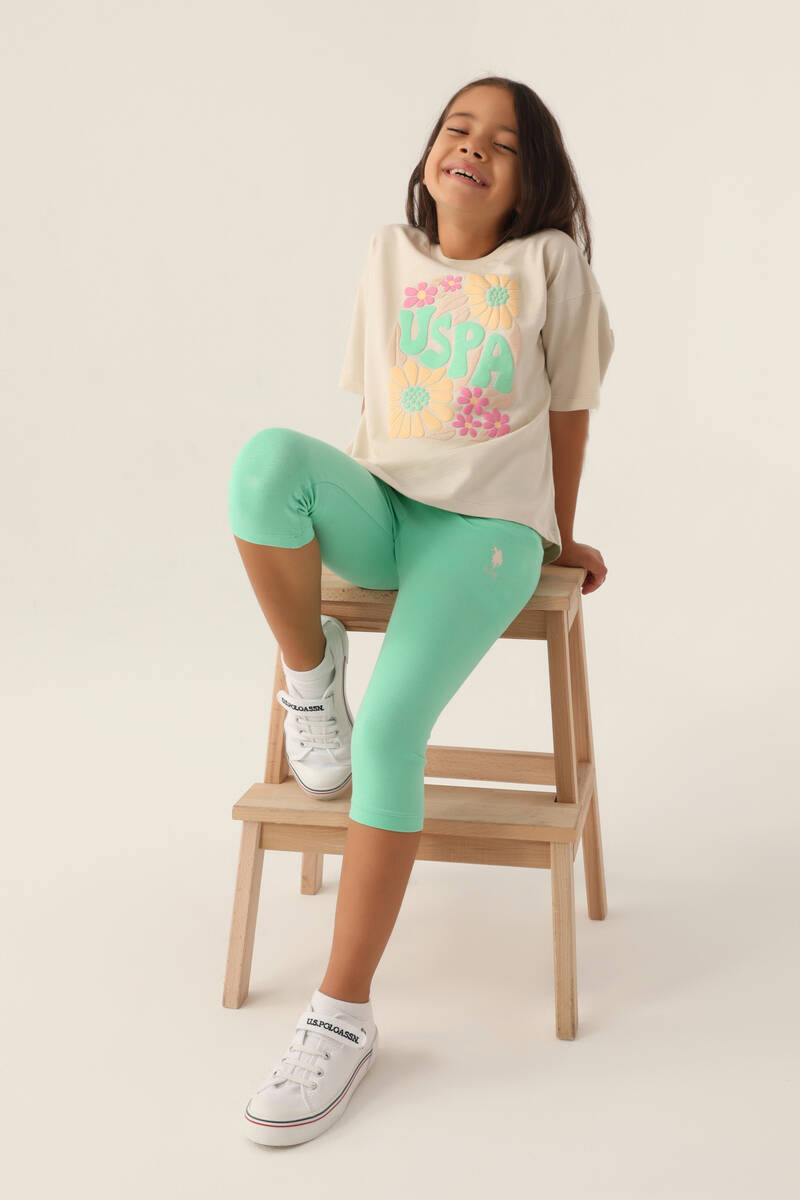 US Polo Assn Kız Çocuk Krem Kapri Takım US Polo Assn Kız Çocuk Krem Kapri Takım