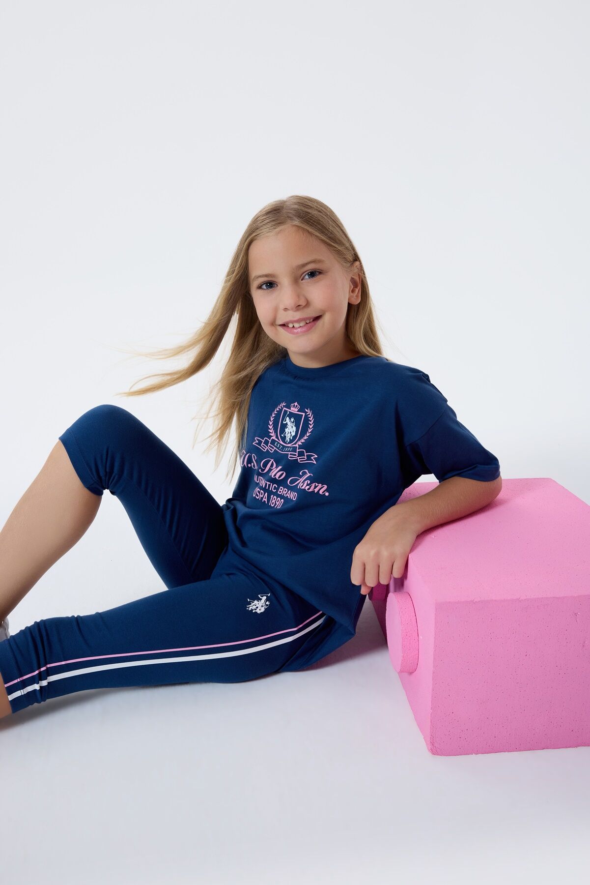 U.S. Polo Assn. Kız Çocuk Lacivert Tayt Takım