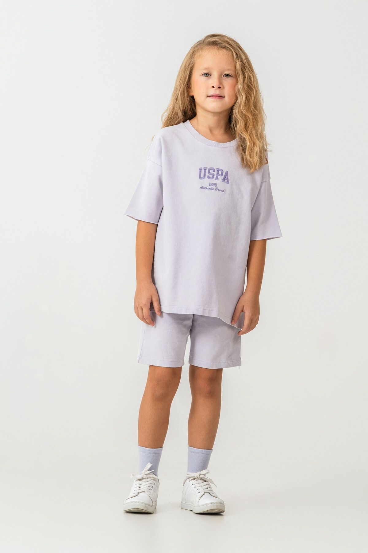 U.S. Polo Assn. Kız Çocuk Mor Bermuda Takım