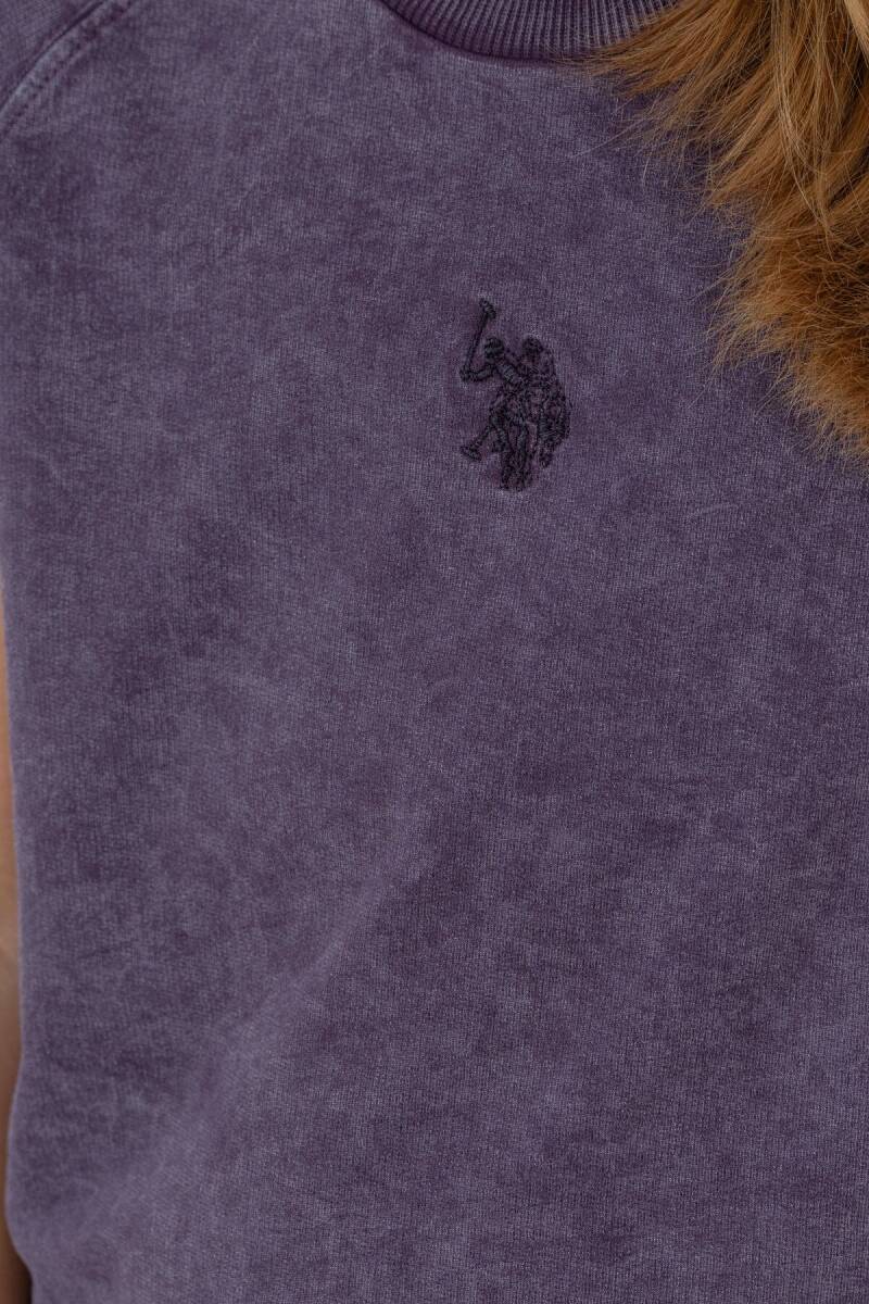 U.S. Polo Assn. Kız Çocuk %100 Pamuk Bisiklet Yaka Nakışlı Yazlık Regular Fit Mor Pijama Takımı US2529-C-V4 - 3