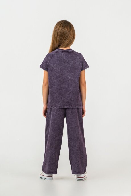 U.S. Polo Assn. Kız Çocuk %100 Pamuk Bisiklet Yaka Nakışlı Yazlık Regular Fit Mor Pijama Takımı US2529-C-V4 - 4
