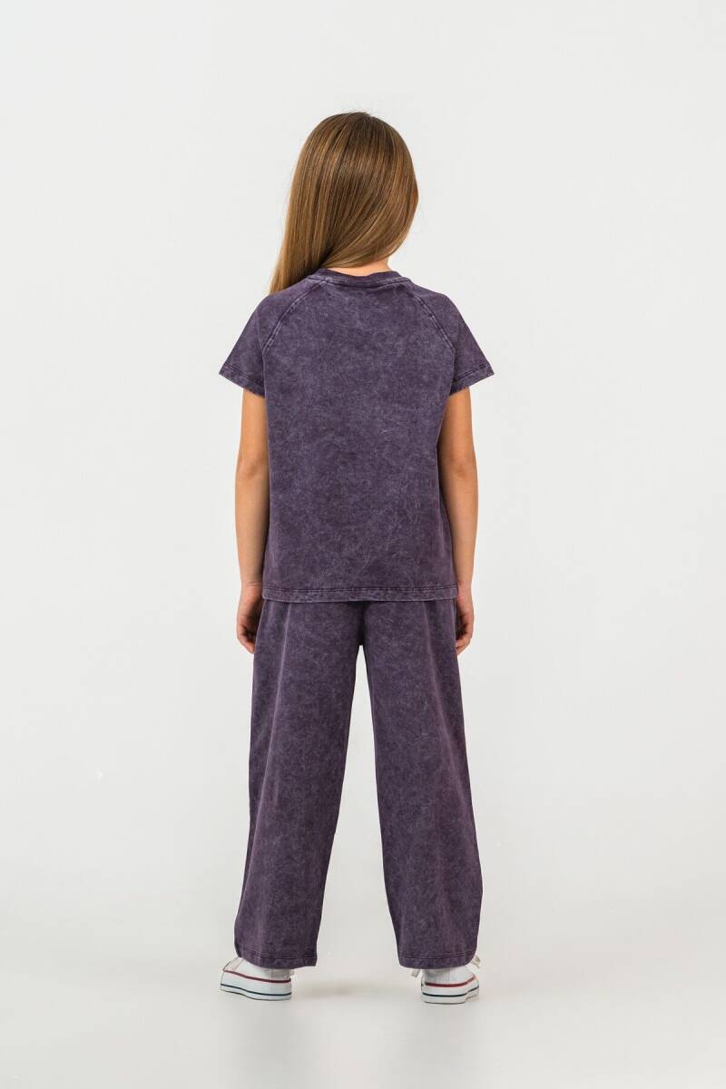 U.S. Polo Assn. Kız Çocuk %100 Pamuk Bisiklet Yaka Nakışlı Yazlık Regular Fit Mor Pijama Takımı US2529-C-V4 - 4