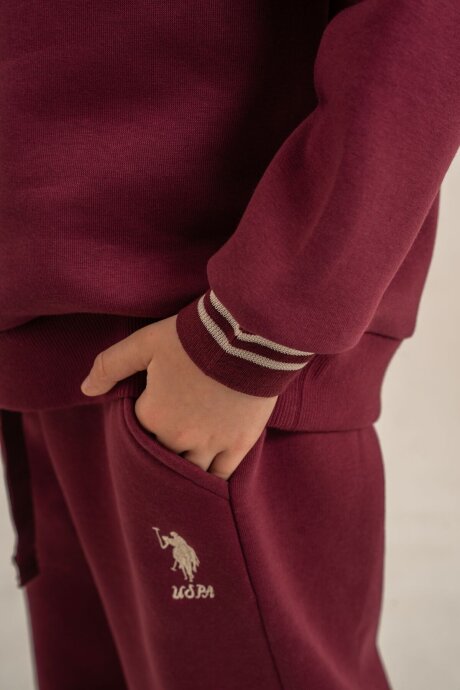 U.S. Polo Assn. Kız Çocuk Nakışlı Mor Uzun Kol Eşofman Takımı US2705-C-V2 - 5