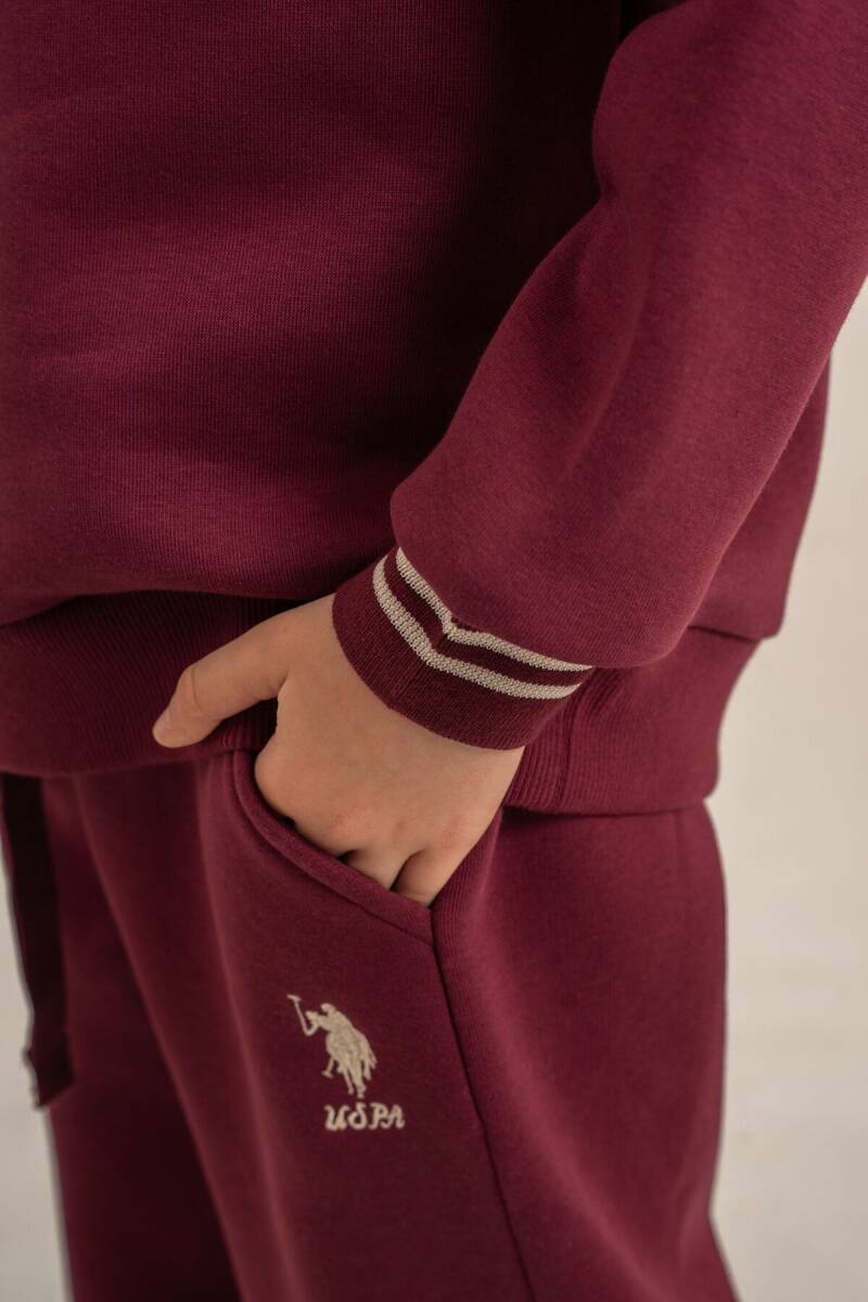 U.S. Polo Assn. Kız Çocuk Nakışlı Mor Uzun Kol Eşofman Takımı US2705-C-V2 - 5