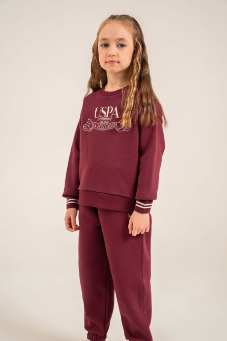U.S. Polo Assn. Kız Çocuk Nakışlı Mor Uzun Kol Eşofman Takımı US2705-C-V2 - 8