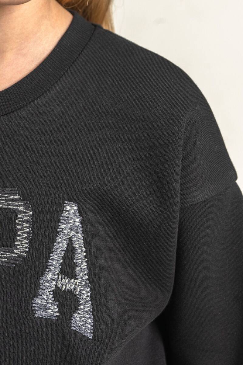 U.S. Polo Assn. Kız Çocuk Nakışlı Siyah Uzun Kol Eşofman Takımı US2723-C-V3 - 4