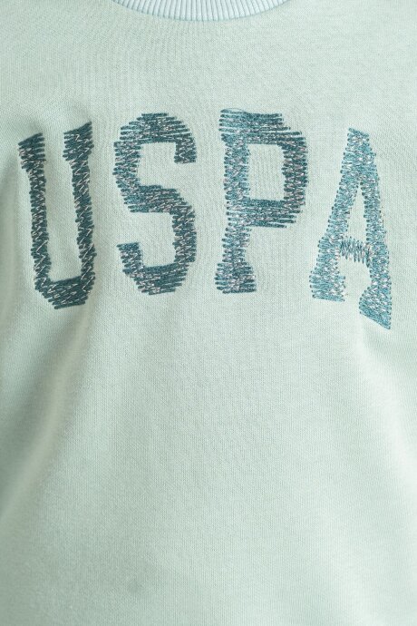 U.S. Polo Assn. Kız Çocuk Nakışlı Yeşil Uzun Kol Eşofman Takımı US2723-C-V2 - 3