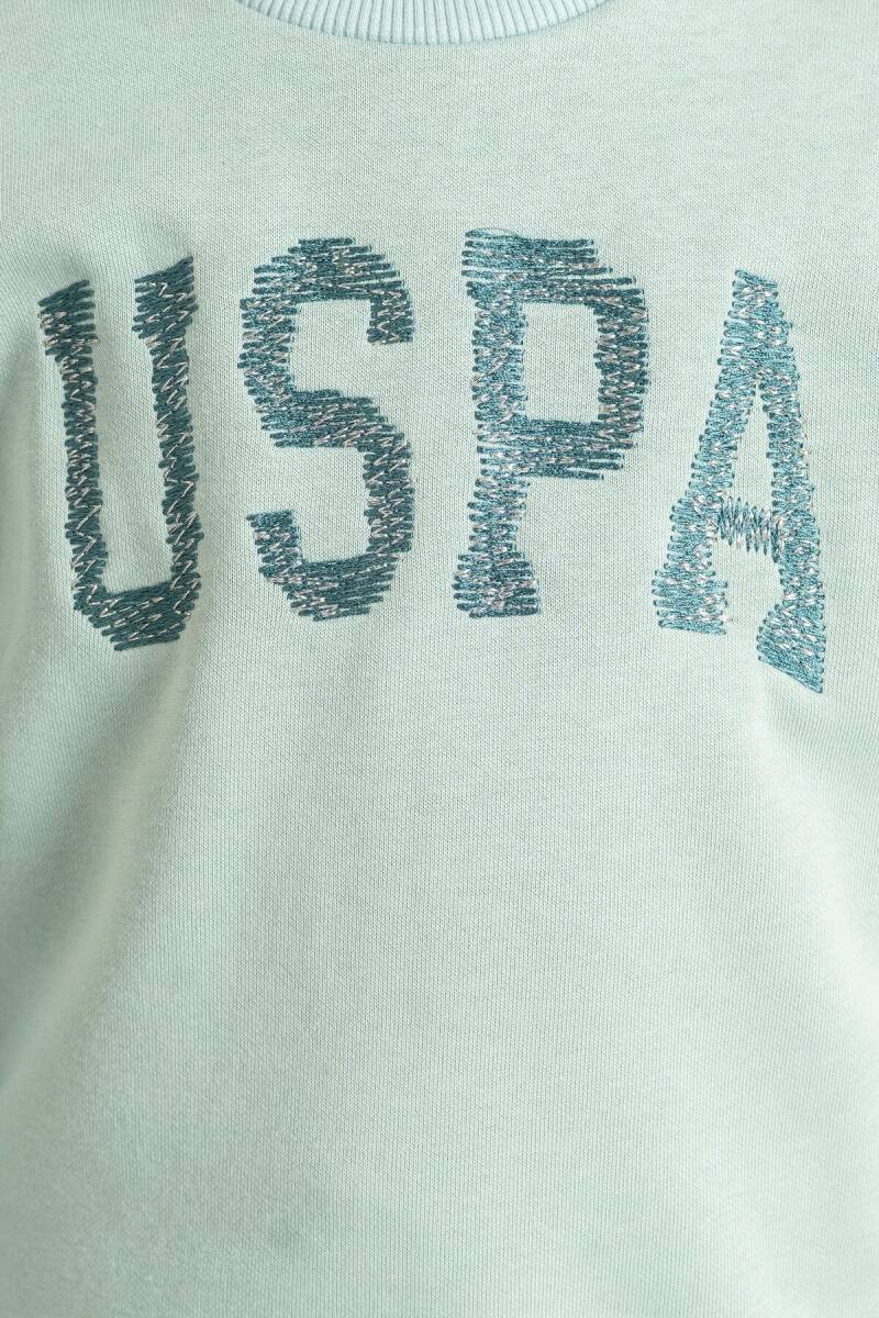 U.S. Polo Assn. Kız Çocuk Nakışlı Yeşil Uzun Kol Eşofman Takımı US2723-C-V2 - 3