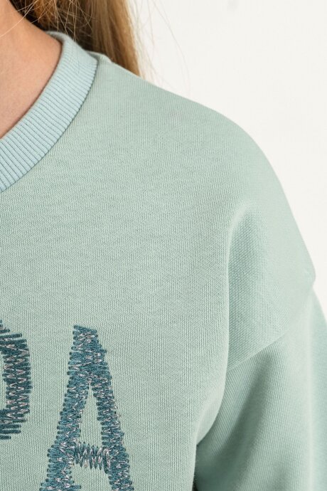 U.S. Polo Assn. Kız Çocuk Nakışlı Yeşil Uzun Kol Eşofman Takımı US2723-C-V2 - 8