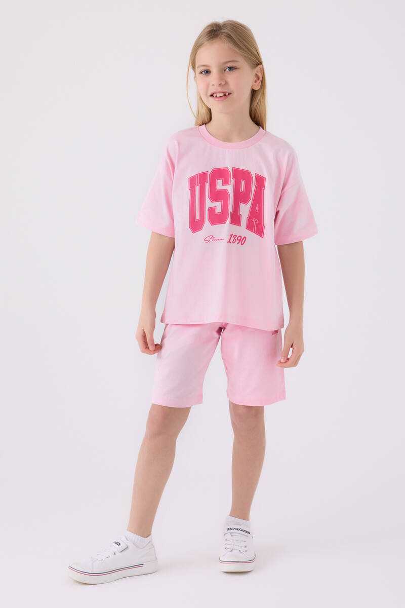 U.S. Polo Assn. Kız Çocuk Pembe Bermuda Takım U.S. Polo Assn. Kız Çocuk Pembe Bermuda Takım