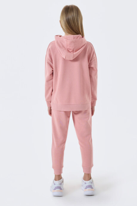 U.S. Polo Assn. Kız Çocuk Pamuklu Kapüşonlu Sargı Nakışlı Kışlık Regular Fit Pembe Eşofman Takımı US1662-C-V2 - 5