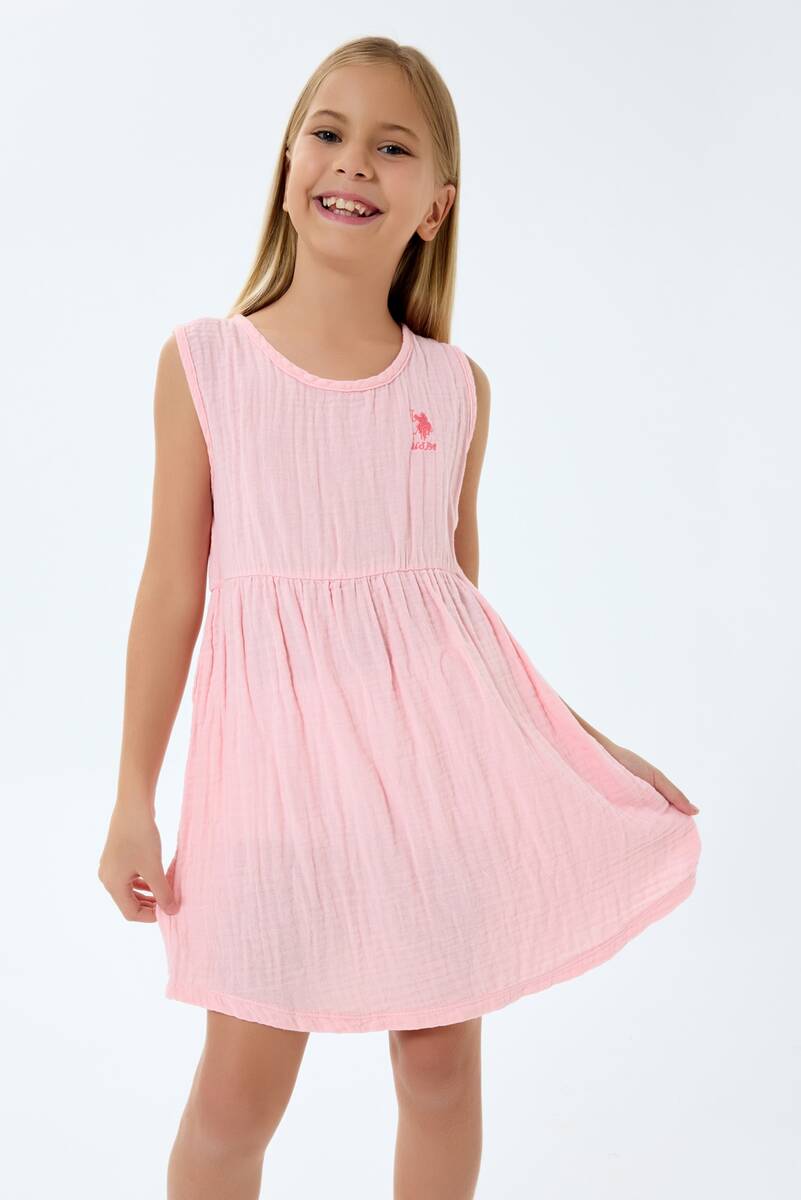 U.S. Polo Assn. Kız Çocuk Pembe Elbise