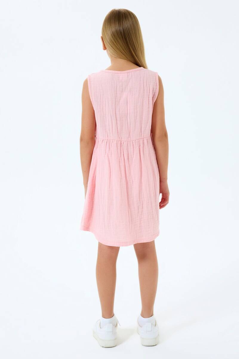 U.S. Polo Assn. Kız Çocuk %100 Pamuk Bisiklet Yaka Nakışlı Yazlık Relaxed Fit Pembe Gecelik US2518-C-V2 - 4