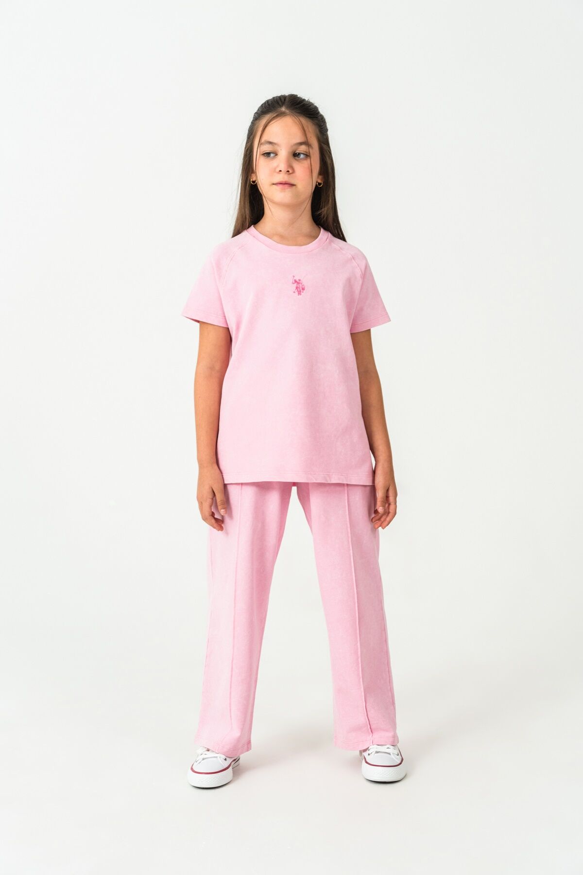 U.S. Polo Assn. Kız Çocuk Pembe Pijama Takım