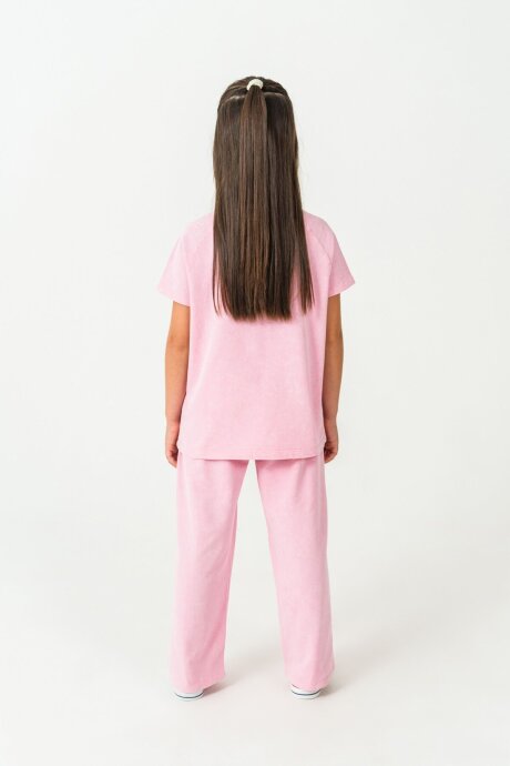 U.S. Polo Assn. Kız Çocuk %100 Pamuk Bisiklet Yaka Nakışlı Yazlık Regular Fit Pembe Pijama Takımı US2529-C-V2 - 4