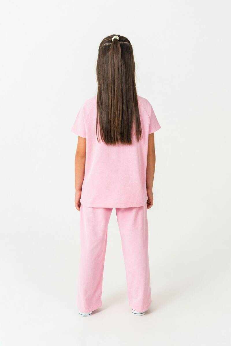 U.S. Polo Assn. Kız Çocuk %100 Pamuk Bisiklet Yaka Nakışlı Yazlık Regular Fit Pembe Pijama Takımı US2529-C-V2 - 4