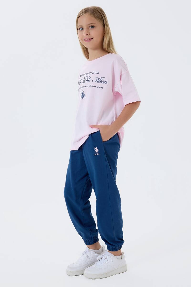 U.S. Polo Assn. Kız Çocuk Pembe Pijama Takım