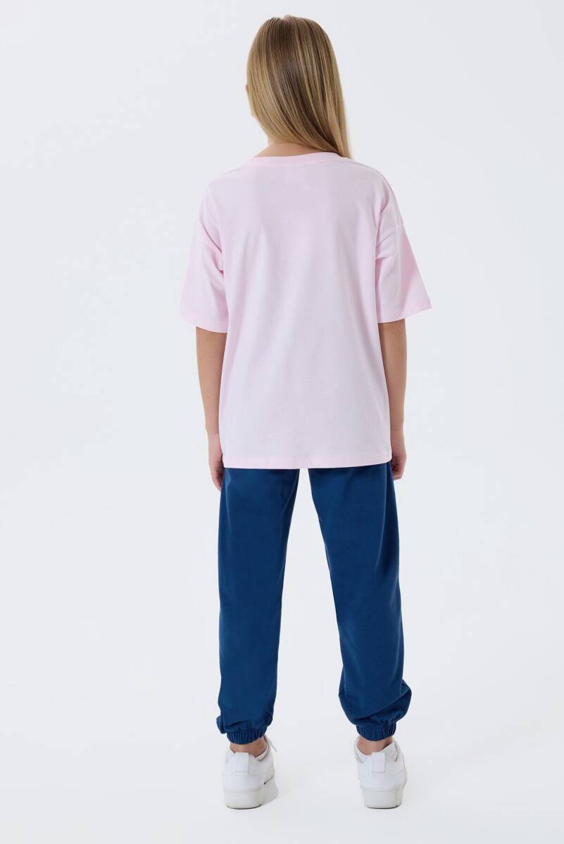 U.S. Polo Assn. Kız Çocuk Bisiklet Yaka Nakışlı Yazlık Regular Fit Pembe Pijama Takımı US2502-C-V1 - 4