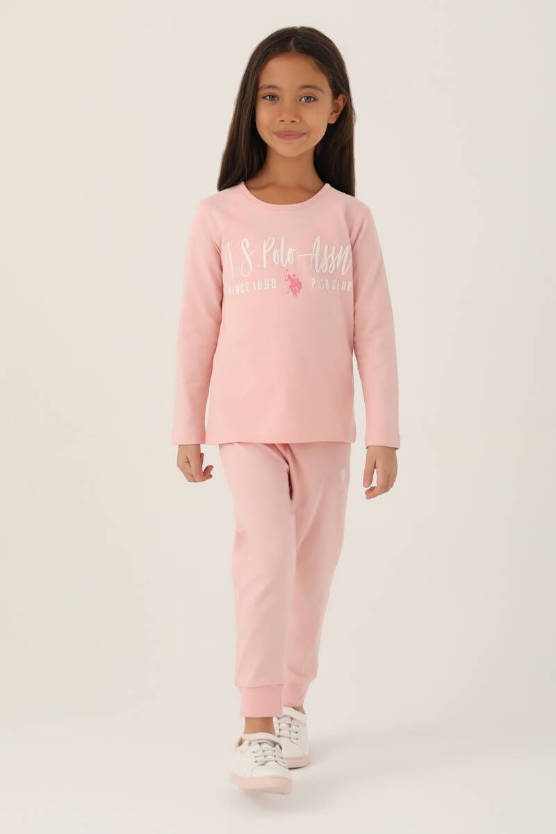 U.S. Polo Assn. Kız Çocuk Pembe Uzun Kol Pijama Takım U.S. Polo Assn. Kız Çocuk Pembe Uzun Kol Pijama Takım