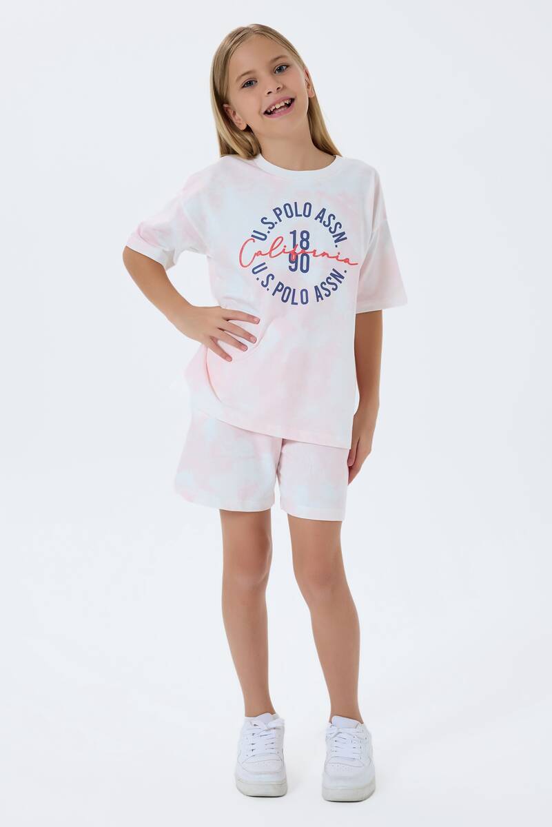 U.S. Polo Assn. Kız Çocuk Pembe Şort Takım