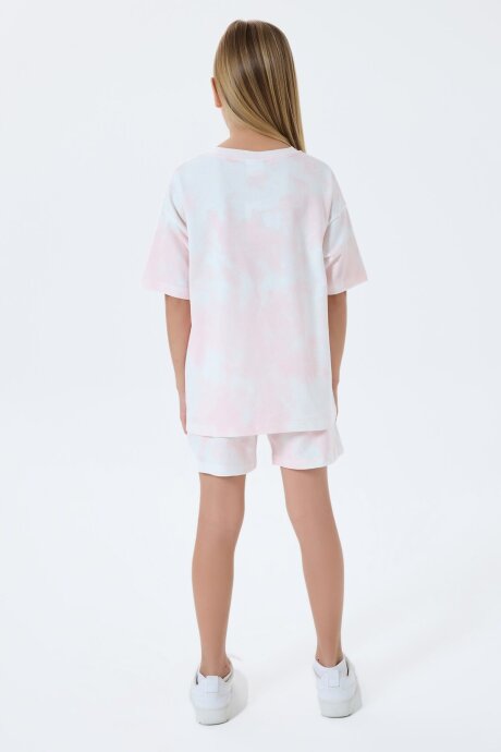 U.S. Polo Assn. Kız Çocuk Bisiklet Yaka Nakışlı Yazlık Regular Fit Pembe Şort Takım US2514-C-V2 - 4