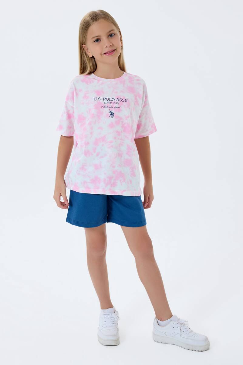 U.S. Polo Assn. Kız Çocuk Pembe Şort Takım