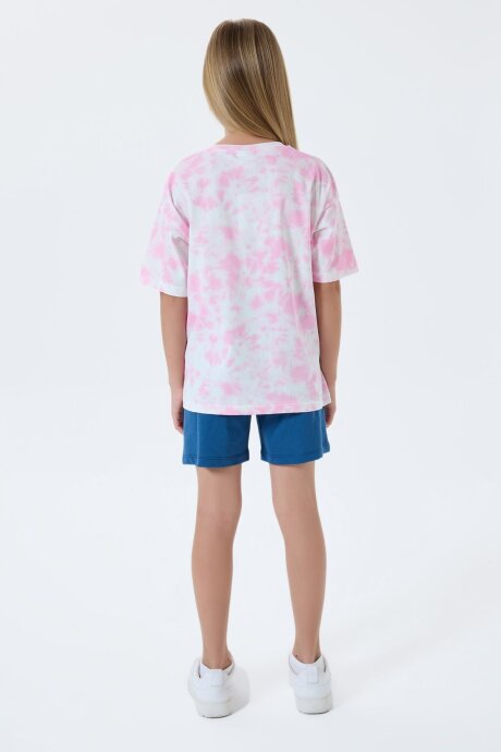 U.S. Polo Assn. Kız Çocuk %100 Pamuk Bisiklet Yaka Nakışlı Yazlık Regular Fit Pembe Şort Takım US2520-C-V1 - 4