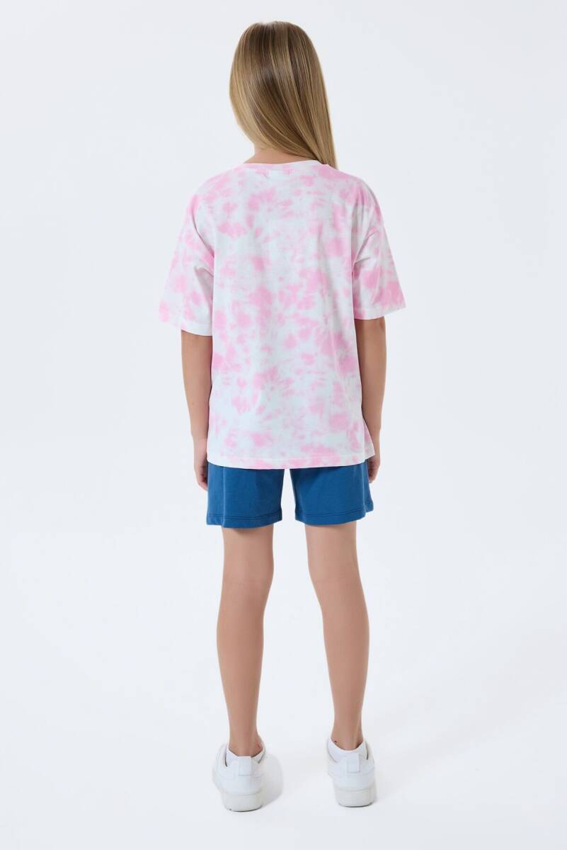 U.S. Polo Assn. Kız Çocuk %100 Pamuk Bisiklet Yaka Nakışlı Yazlık Regular Fit Pembe Şort Takım US2520-C-V1 - 4