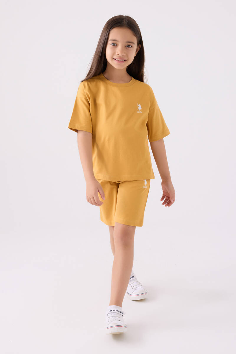 U.S. Polo Assn. Kız Çocuk Sarı Bermuda Takım