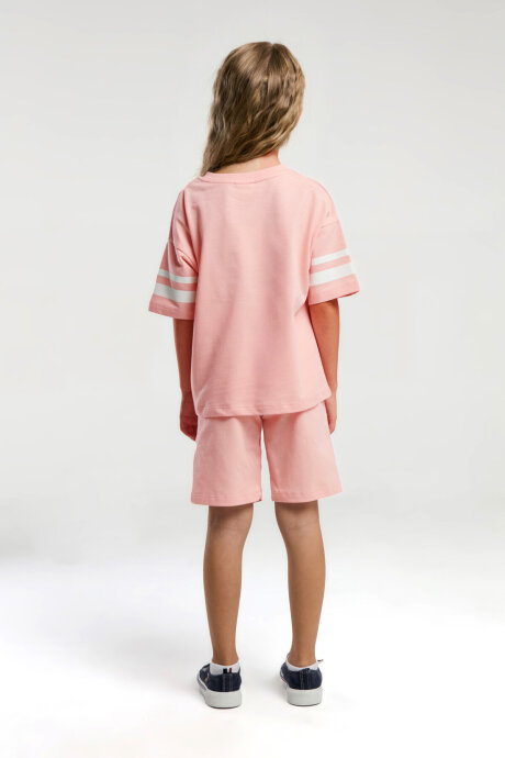 U.S. Polo Assn. Kız Çocuk Bisiklet Yaka Yazlık Pembe Bermuda Takım US2091-C-V6 - 5