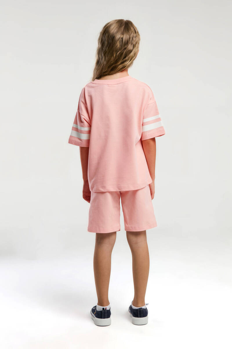 U.S. Polo Assn. Kız Çocuk Bisiklet Yaka Yazlık Pembe Bermuda Takım US2091-C-V6 - 5