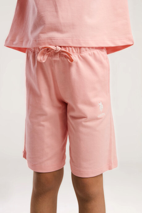 U.S. Polo Assn. Kız Çocuk Bisiklet Yaka Yazlık Pembe Bermuda Takım US2091-C-V6 - 4