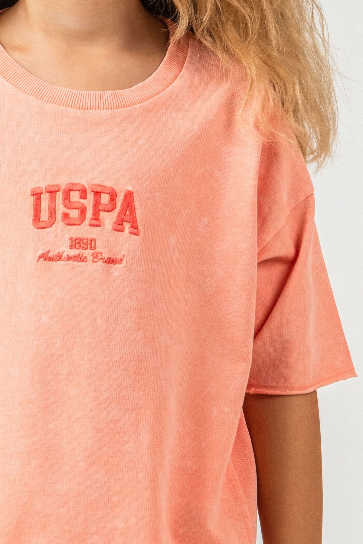U.S. Polo Assn. Kız Çocuk Turuncu Bermuda Takım