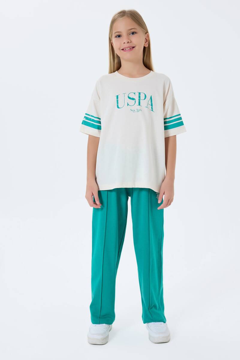 U.S. Polo Assn. Kız Çocuk Yeşil Pijama Takım