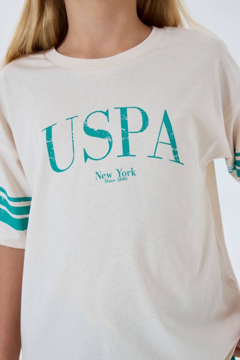 U.S. Polo Assn. Kız Çocuk Bisiklet Yaka Nakışlı Yazlık Regular Fit Yeşil Pijama Takımı US2525-C-V2 - 6