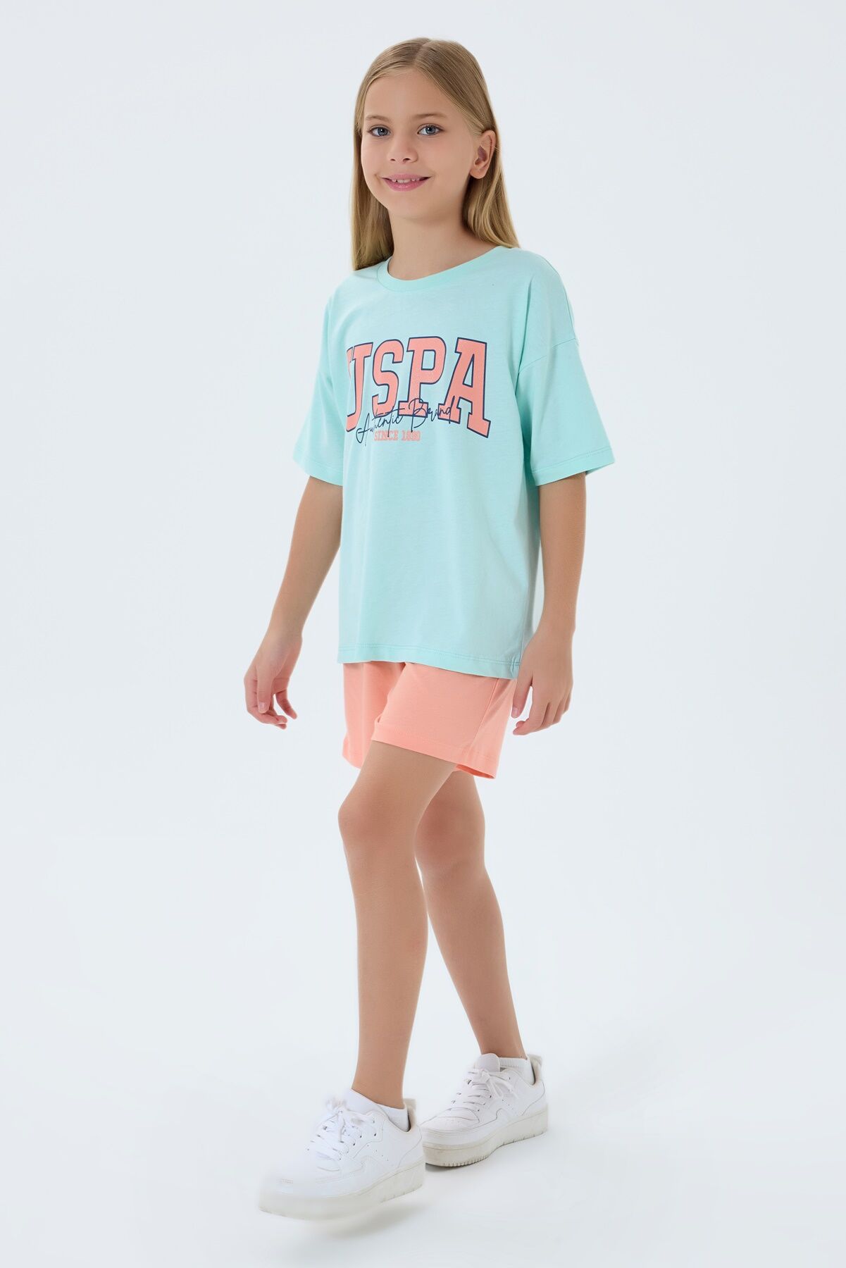 U.S. Polo Assn. Kız Çocuk Yeşil Şort Takım