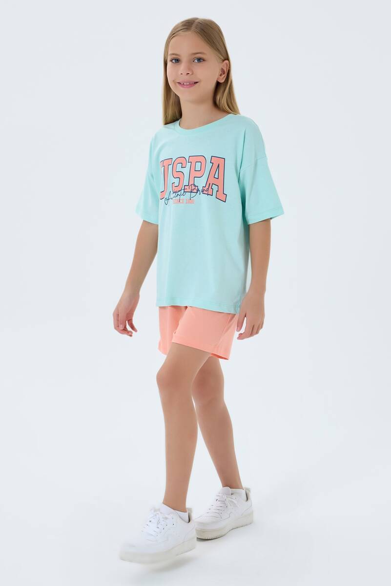 U.S. Polo Assn. Kız Çocuk Yeşil Şort Takım